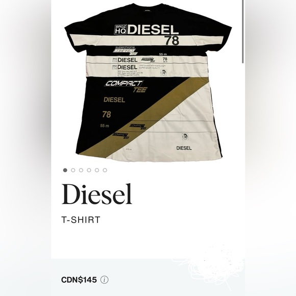 Diesel RARE Black and White Graphic Tee - Picture 1 of 6